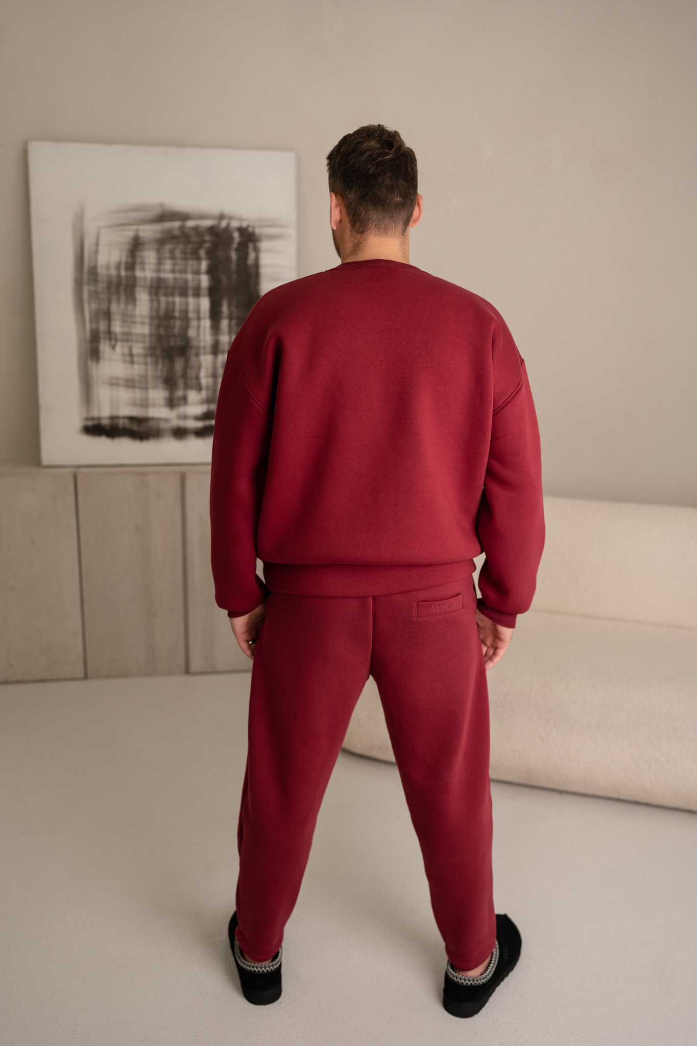 Siaurėjančios unisex kelnės su pūkeliu - Image 2