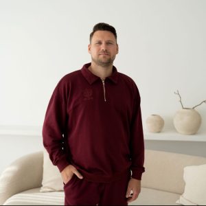 Polo džemperis su užtrauktuku